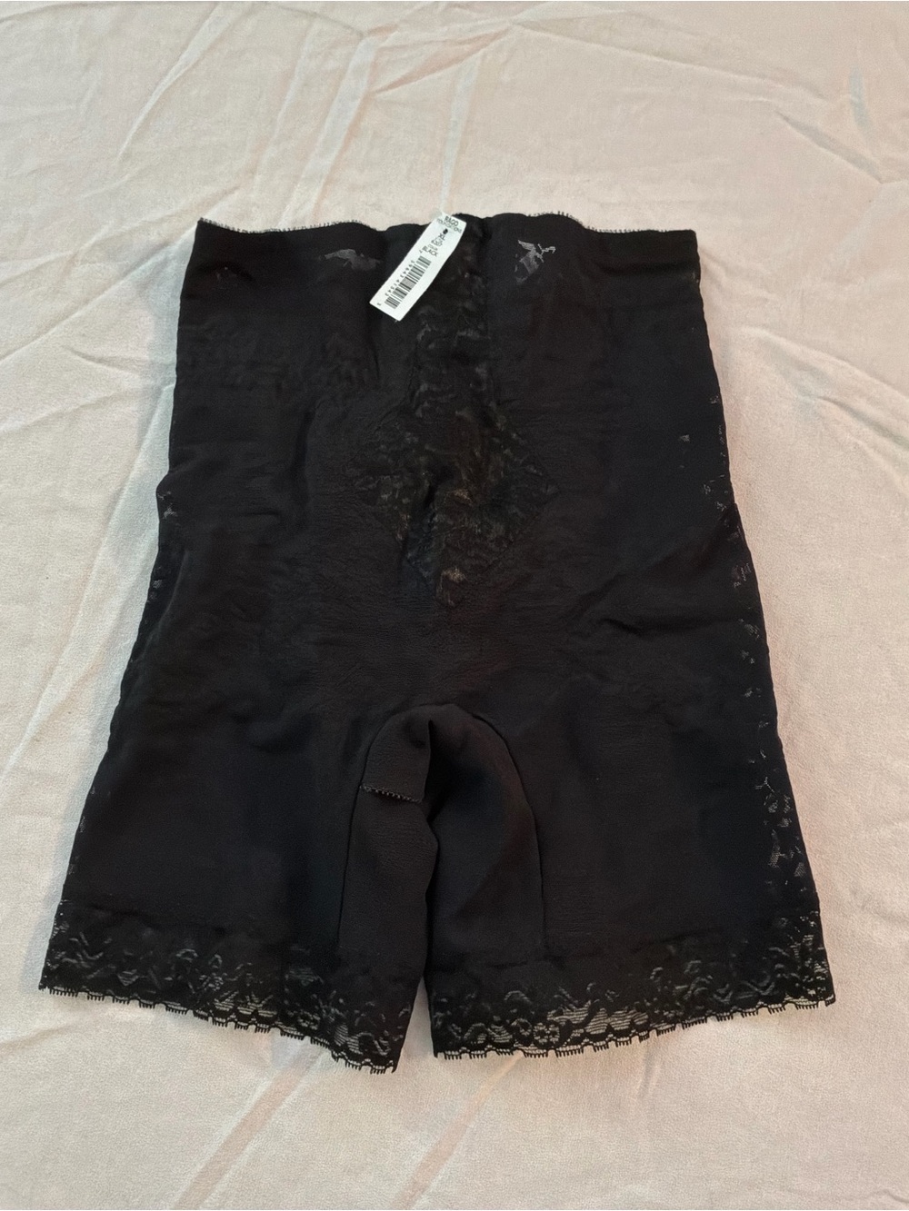 ******** Rago 6207 High-Waist Black Shapewear Shorts with Lace Trim ********